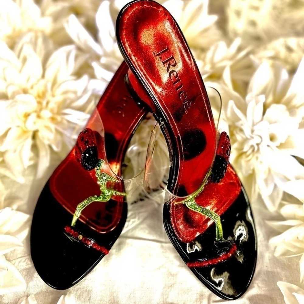 J. RENEE TOE RING LADYBIRD BROOCH WEDGES WITH JEL… - image 2