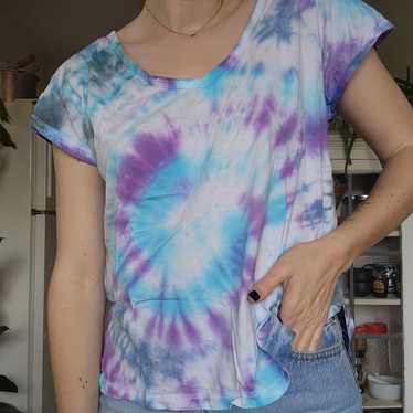 Upcycled Tie-dye Open Back Shirt - image 1