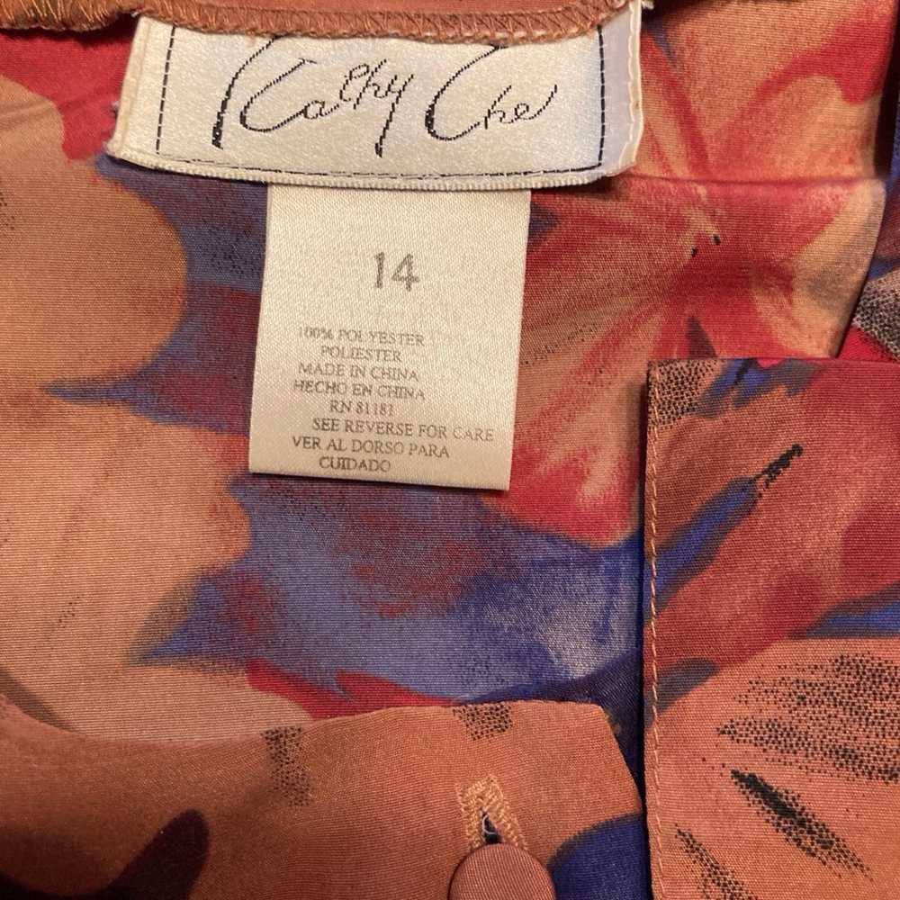 Kathy Che sz 14 blouse fall colors - image 5