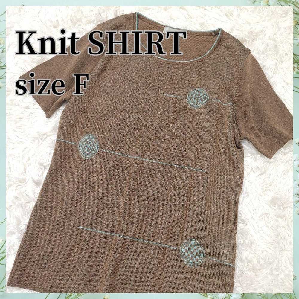 Tops [F] T-shirts Knit T-shirts Brown Retro - image 1