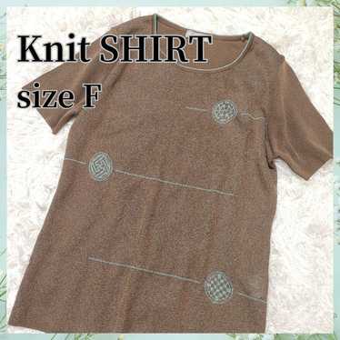 Tops [F] T-shirts Knit T-shirts Brown Retro - image 1