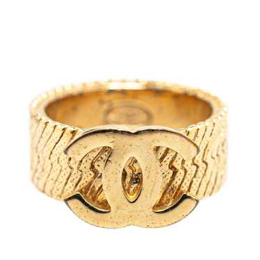 Gold Chanel Gold Plated CC Ring