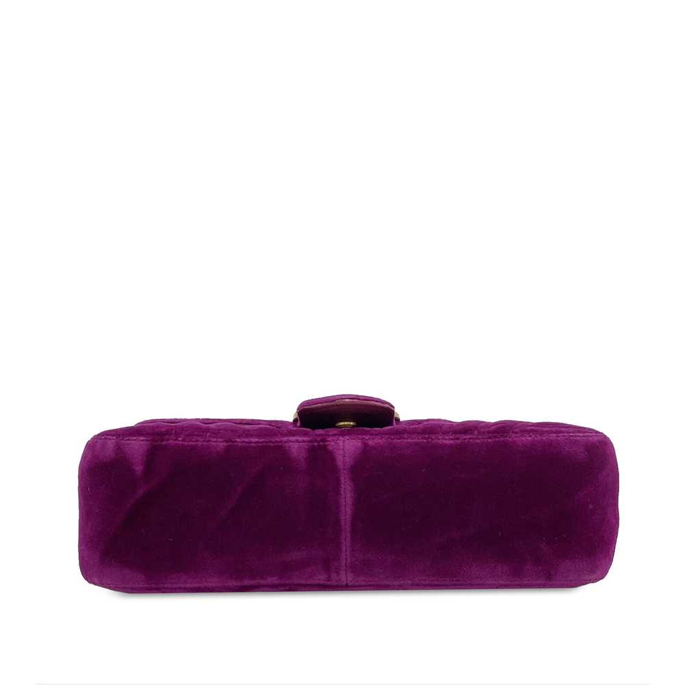 Purple Gucci Small Velvet GG Marmont Matelasse Cr… - image 4