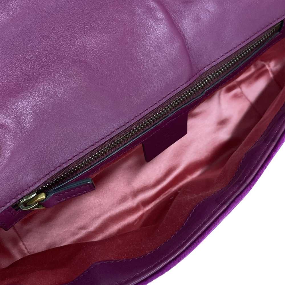 Purple Gucci Small Velvet GG Marmont Matelasse Cr… - image 5