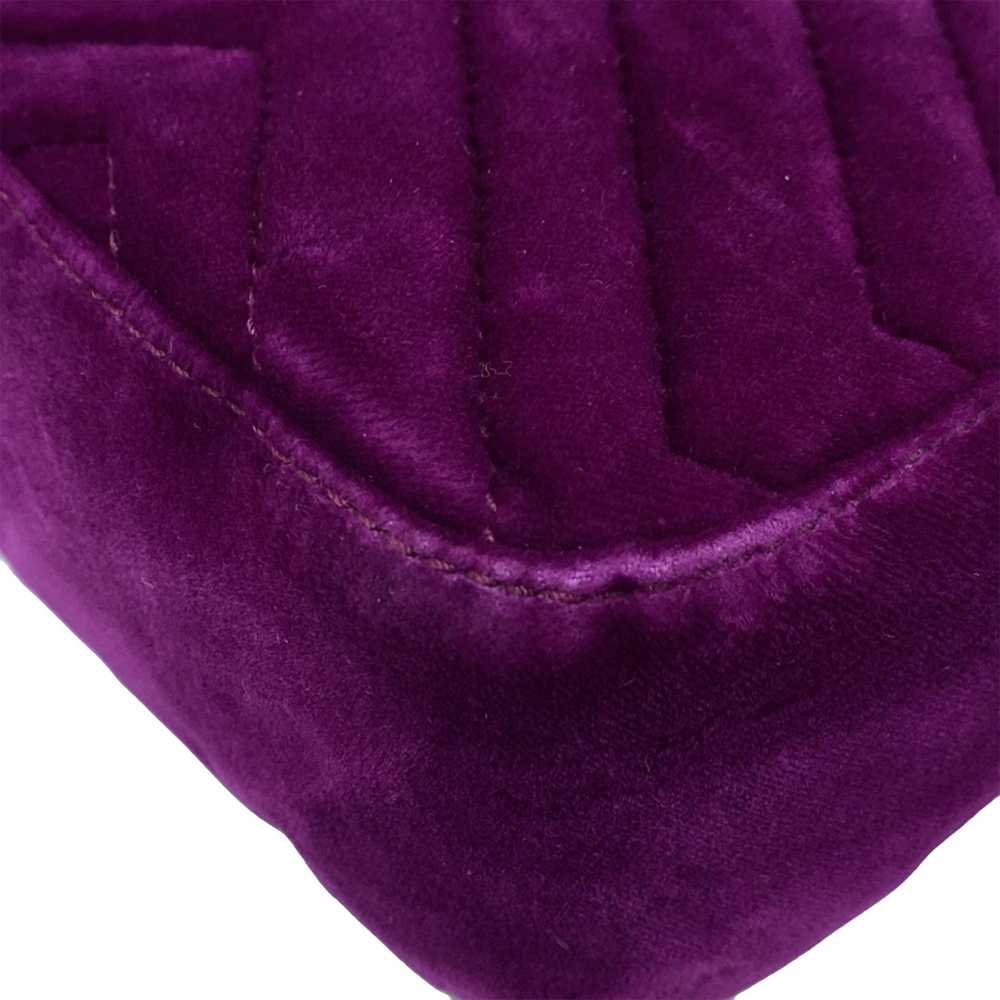 Purple Gucci Small Velvet GG Marmont Matelasse Cr… - image 7