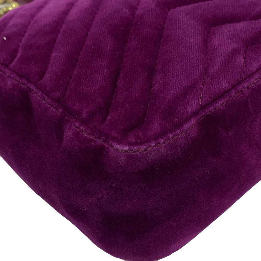 Purple Gucci Small Velvet GG Marmont Matelasse Cr… - image 8