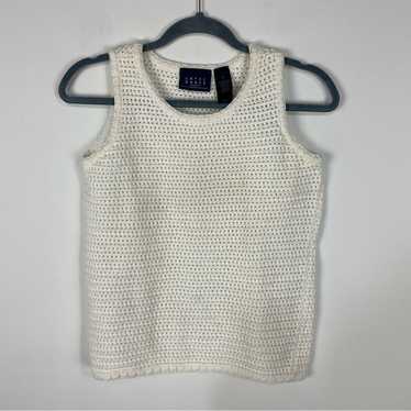 Vintage Crochet Knit Tank Top Y2K Cottagecore Gra… - image 1