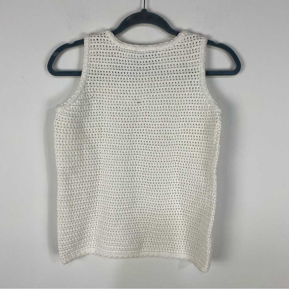 Vintage Crochet Knit Tank Top Y2K Cottagecore Gra… - image 2