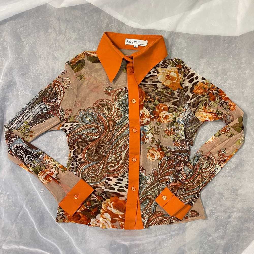 Made in Italy - Vintage 90s euro Cheetah & floral… - image 2