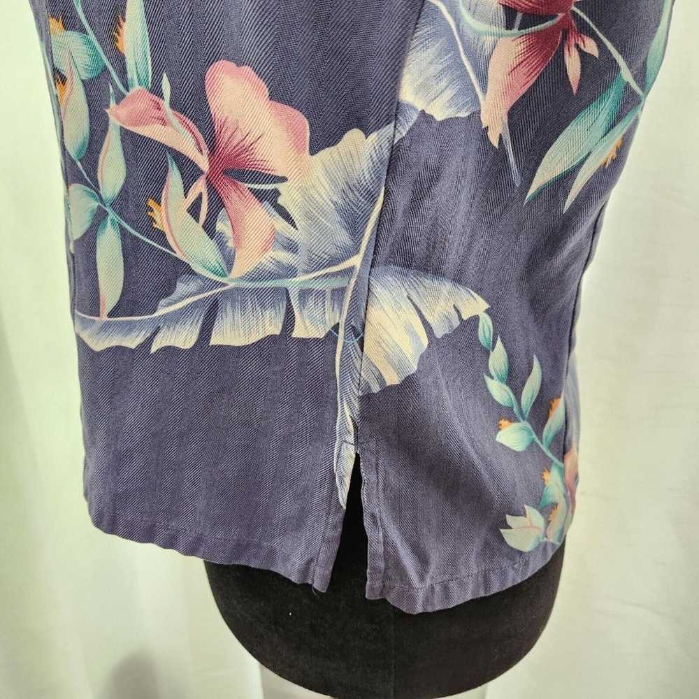 Tommy Bahama Silk Blue Floral Button Front Top Wo… - image 5