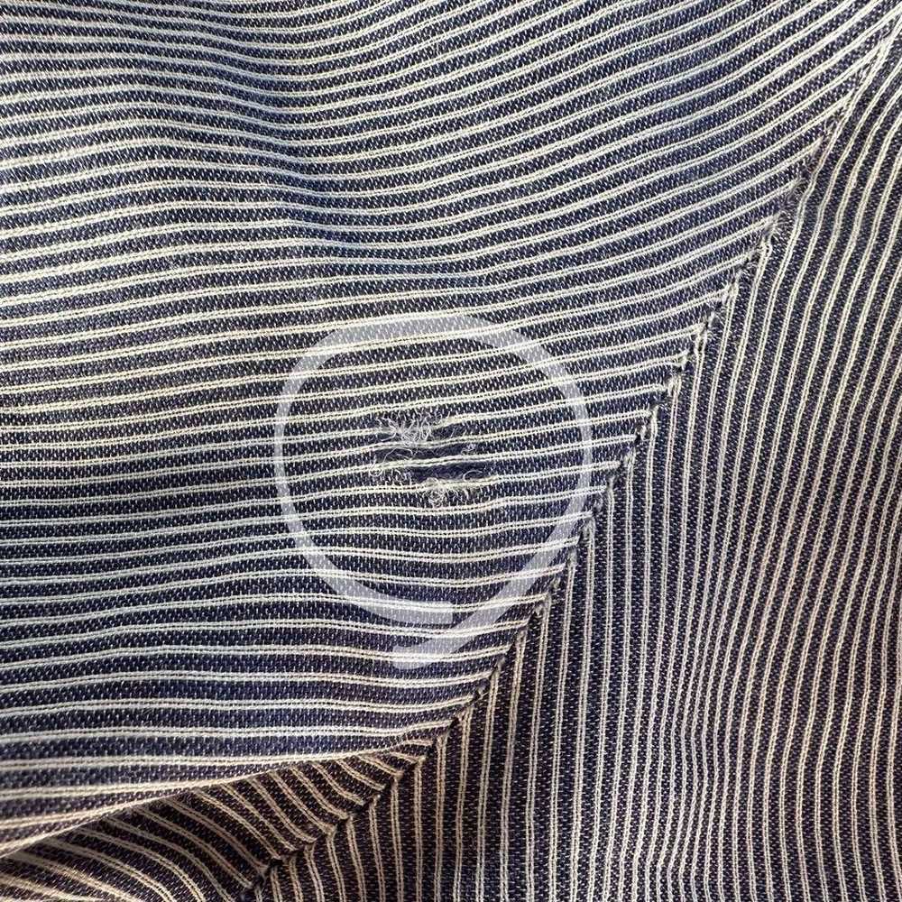 【vis】M blue white stripe pattern short-sleeved bl… - image 8