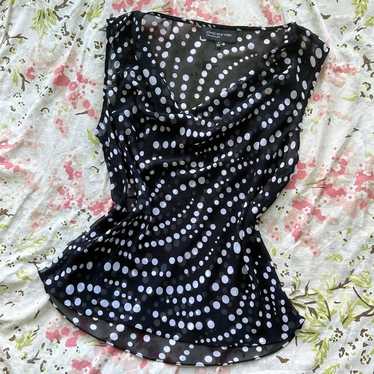 Romantic Black & White Polka Dot Top - image 1