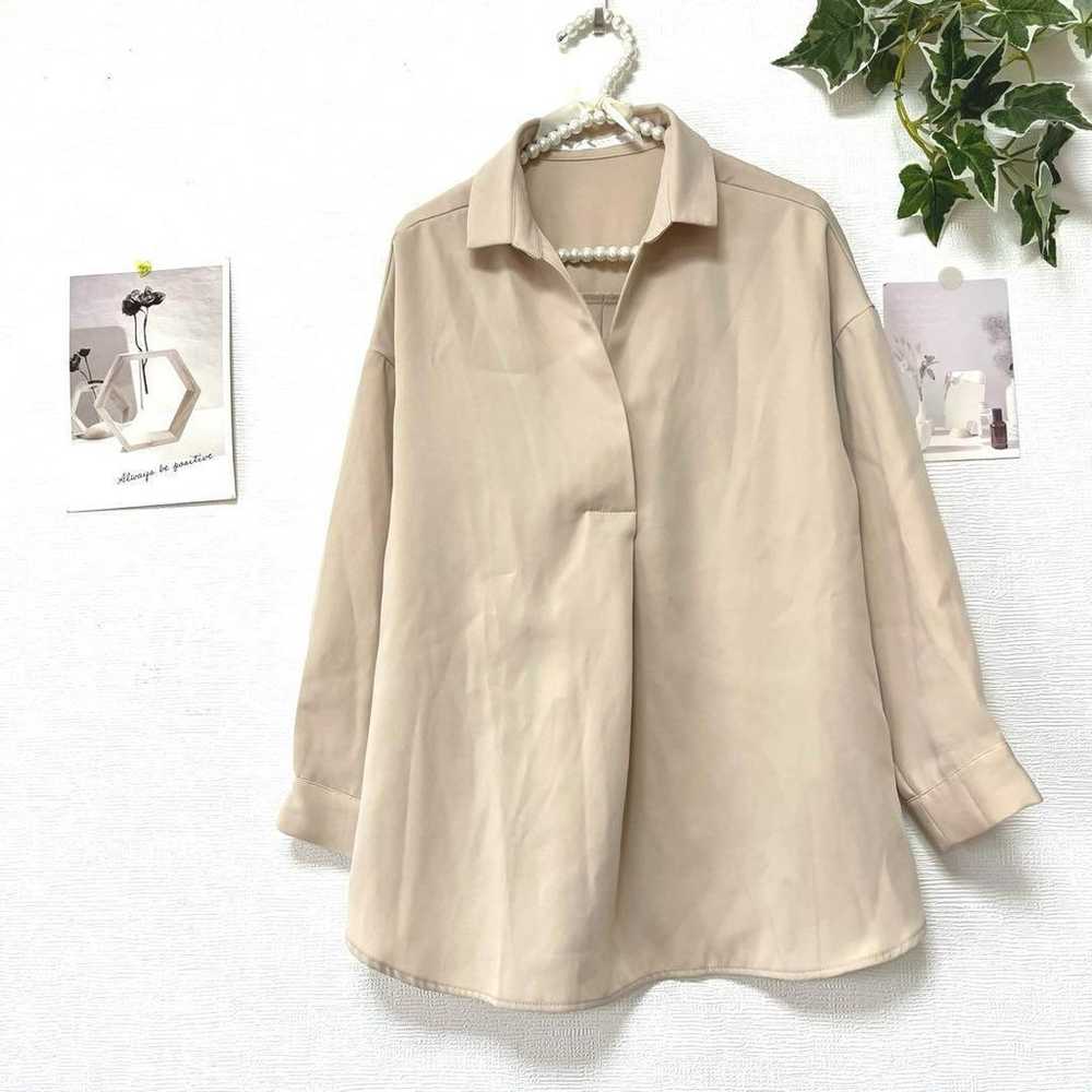 6270-1 FELISSIMO Skipper Blouse Solid Color M - image 2