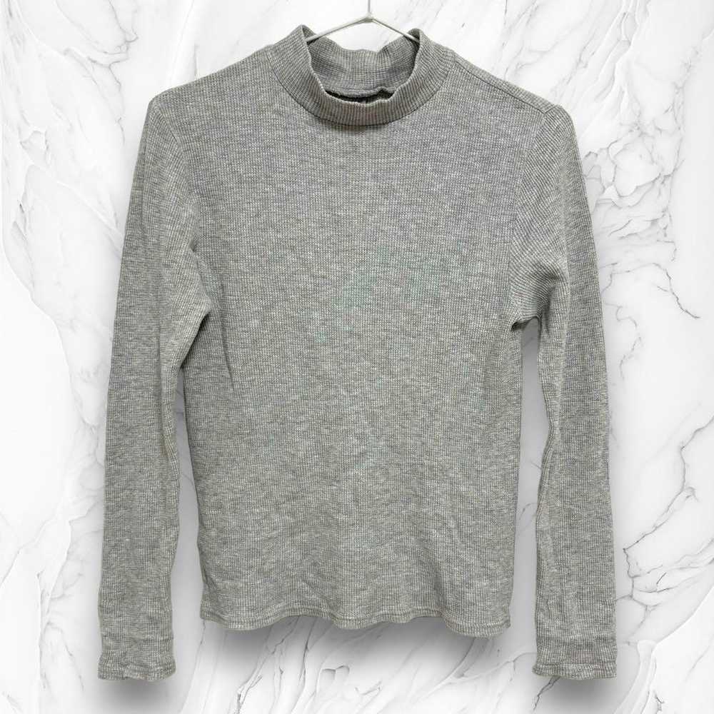 Adam Elpoe Long Sleeve Cut and Sewn Gray High Nec… - image 1