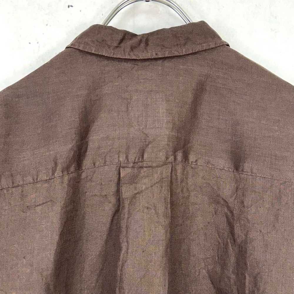 e387 [Spick and Span] 2 Brown Linen 100% Big Shir… - image 7