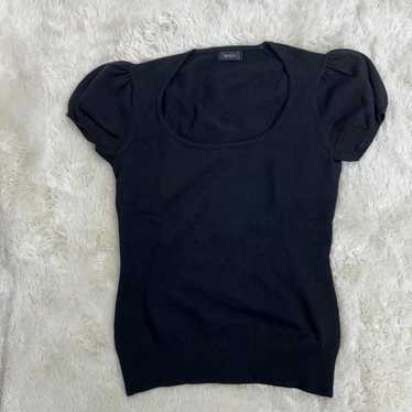 BOSCH Short-Sleeve Knit Top 38 Black Simple E129.