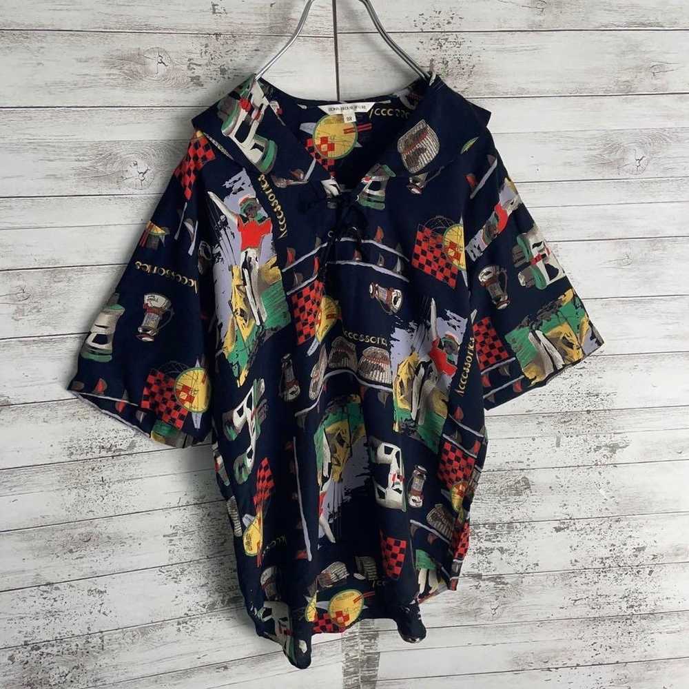 B1095 Vintage Short-Sleeve Shirt Retro Popular Cl… - image 3