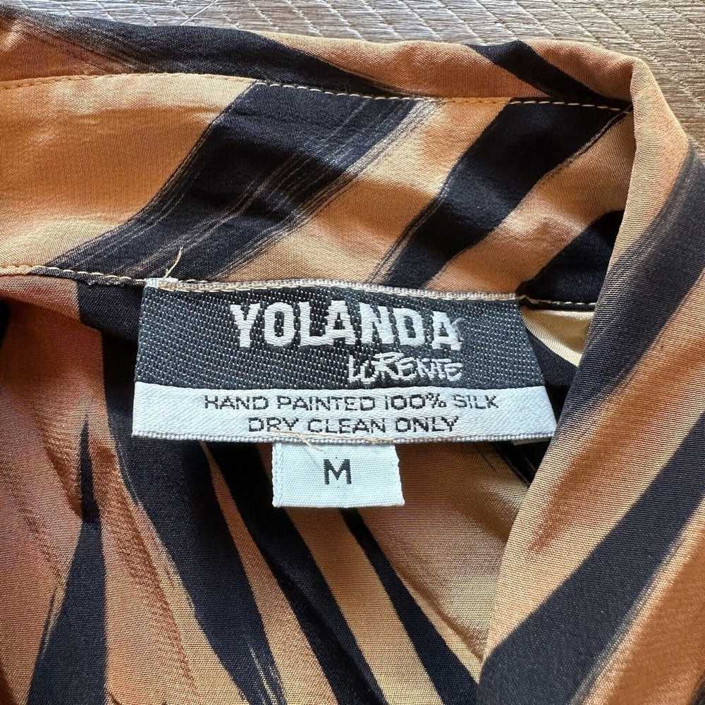 Vintage Yolanda Lorente Hand Painted 100% Silk Ti… - image 6