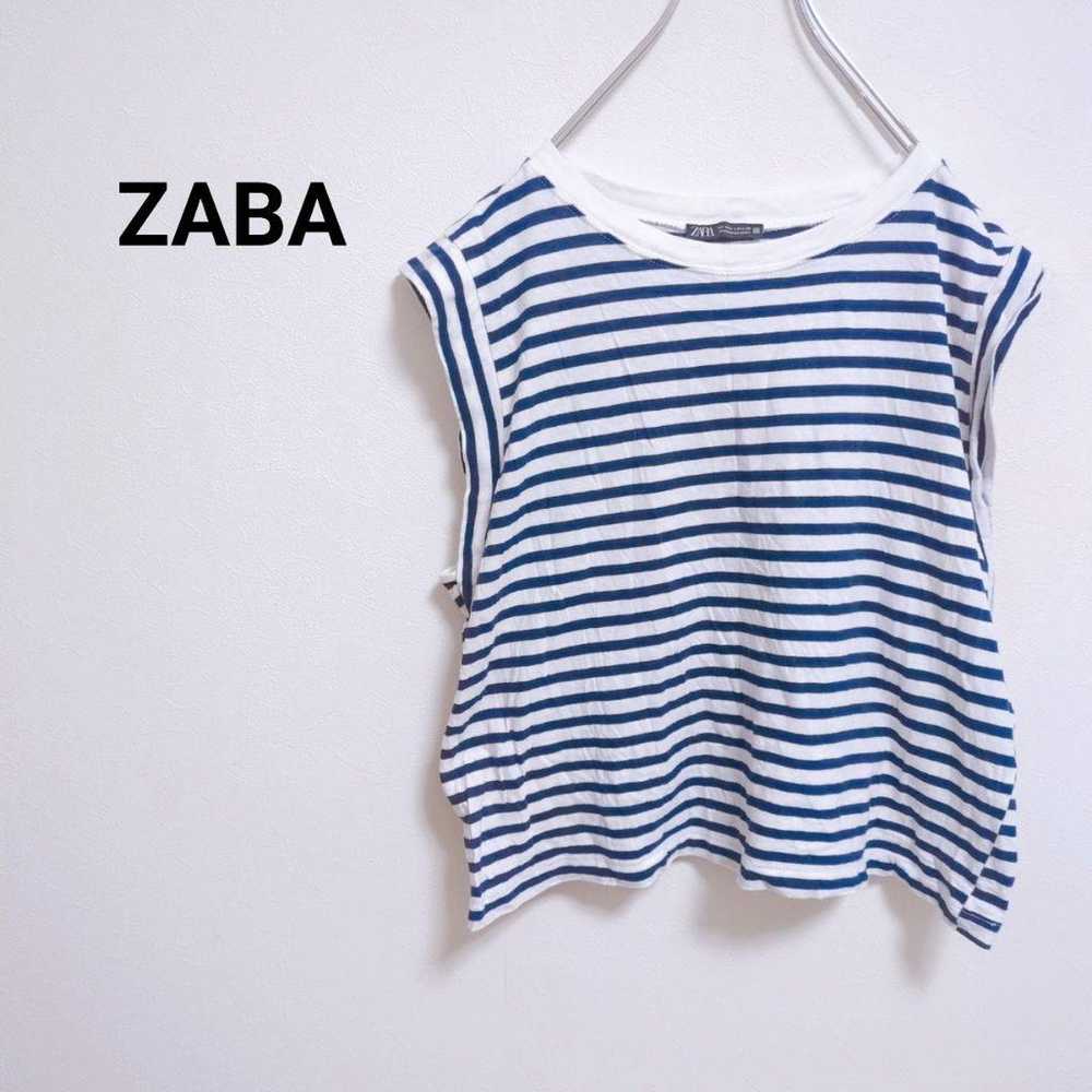 Zara [L] Cut-and-Sewn T-shirt Short Sleeve Border… - image 1