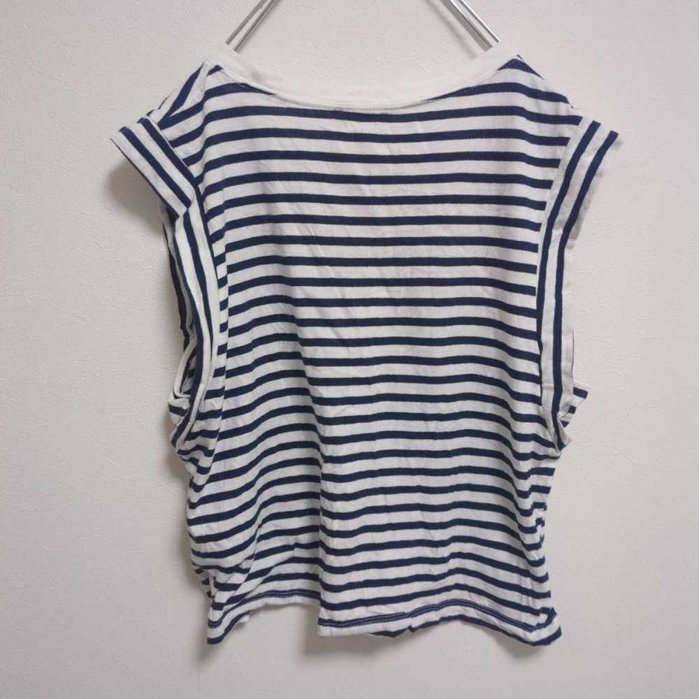 Zara [L] Cut-and-Sewn T-shirt Short Sleeve Border… - image 3