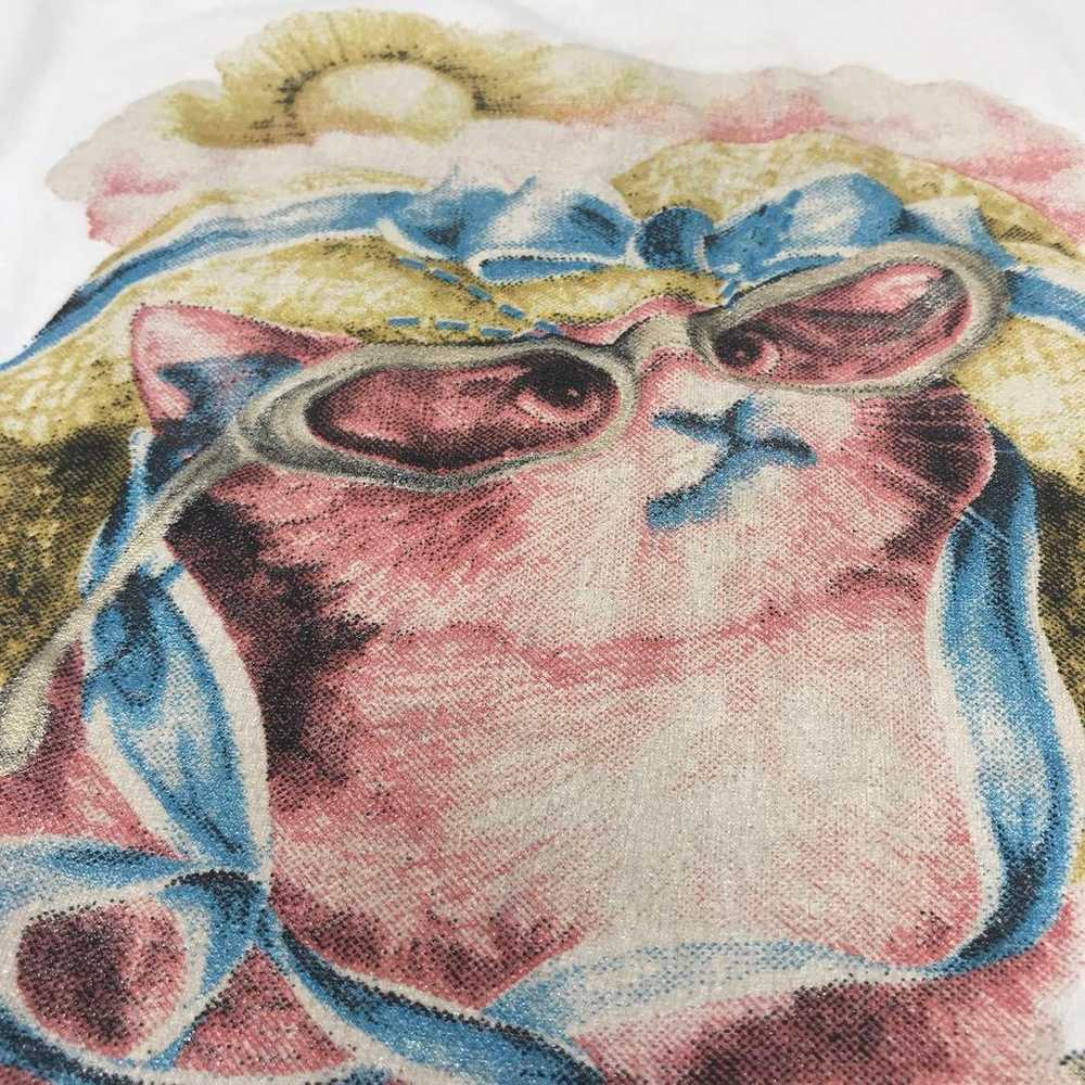 Y2K Cute Retro Kitsch Vintage Beach Style Cat Ill… - image 4