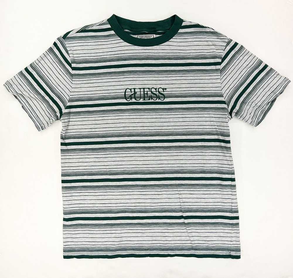 Guess Vintage Guess green striped tee - image 1