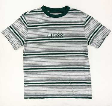 Guess Vintage Guess green striped tee - image 1