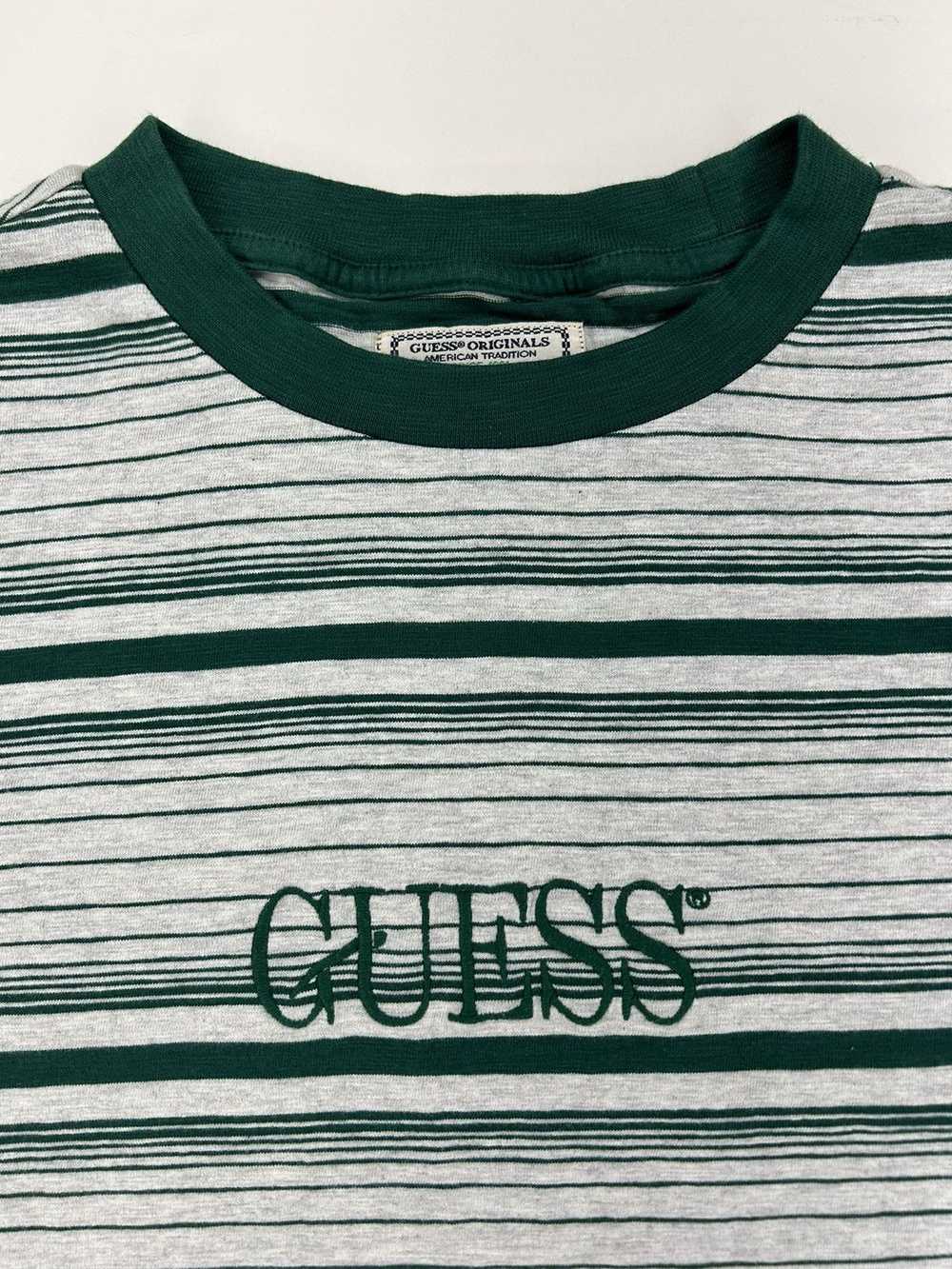 Guess Vintage Guess green striped tee - image 2