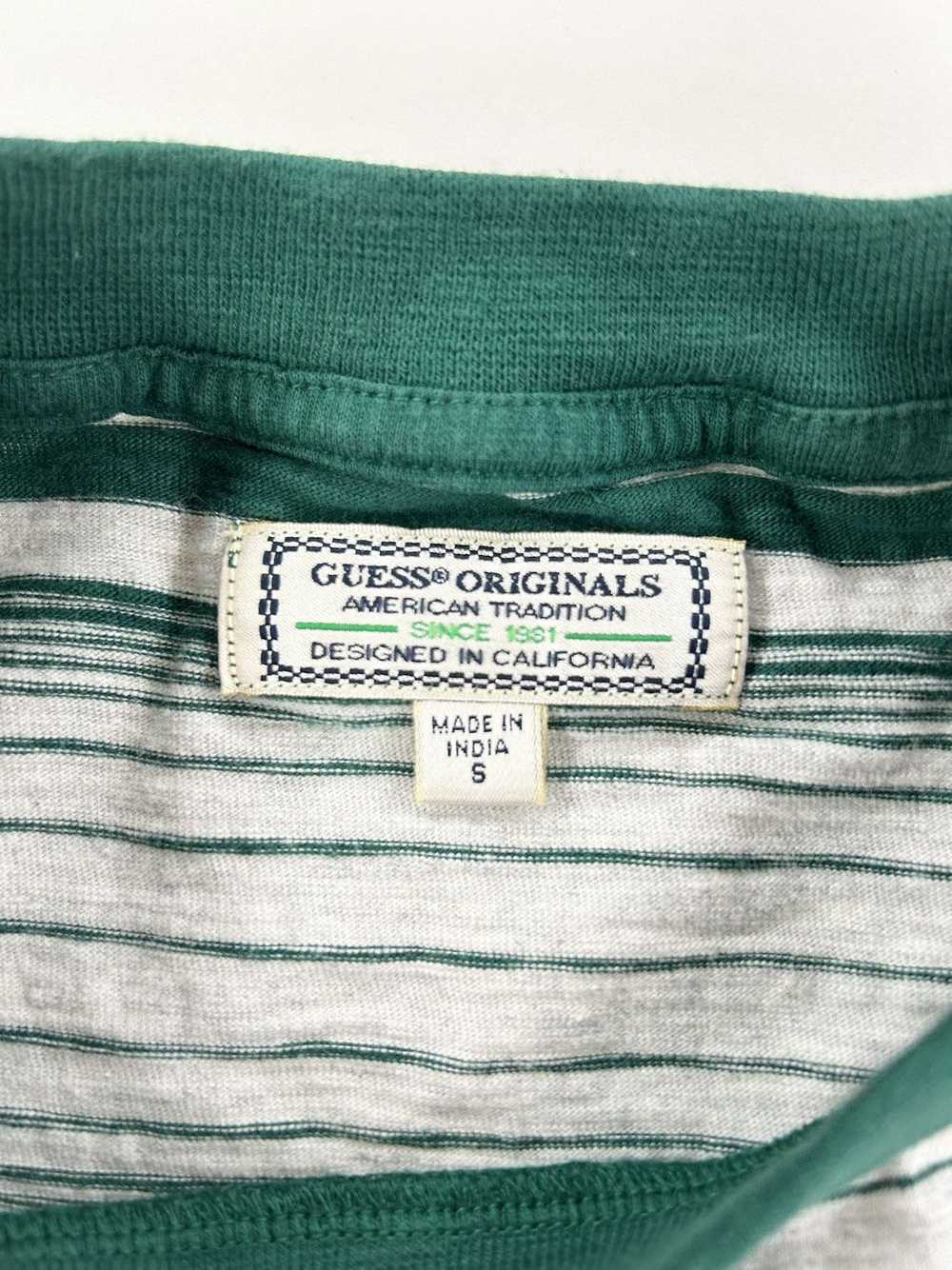 Guess Vintage Guess green striped tee - image 3