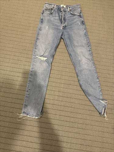 Agolde Agolde distressed high rise jeans light was