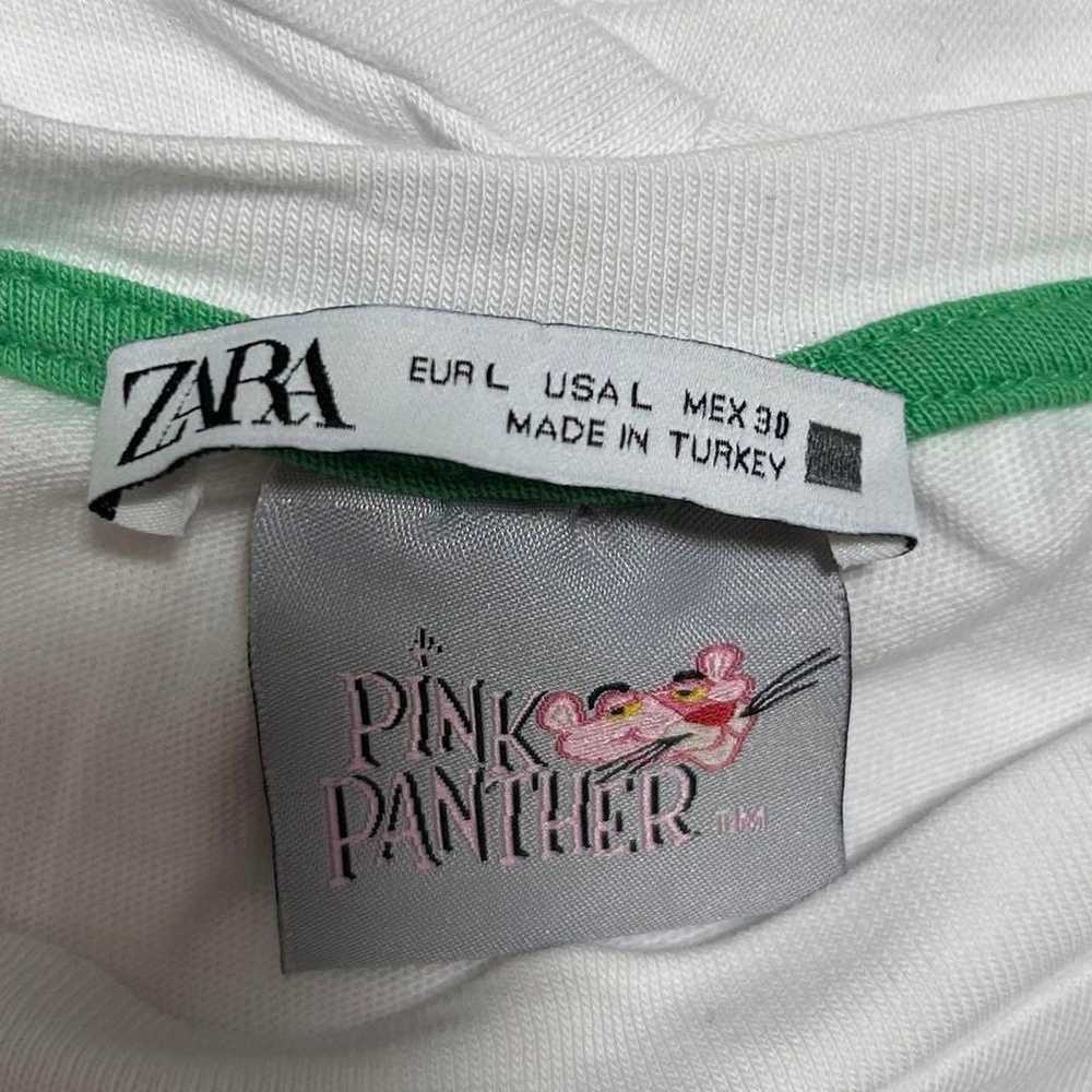 ♥ZARA♥ Zara (L) Pink Panther Embroidered Print T-… - image 9