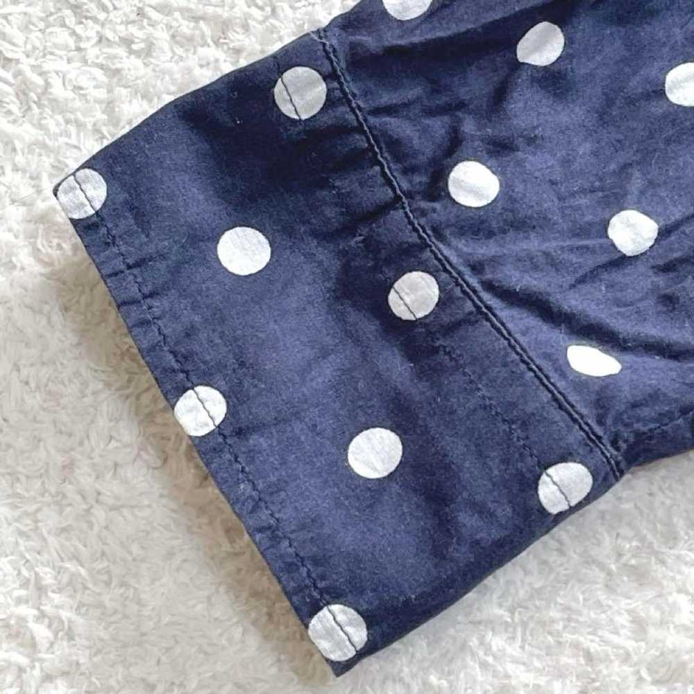 TALBOTS Polka Dot Sheer Shirt Navy 100% Cotton - image 7