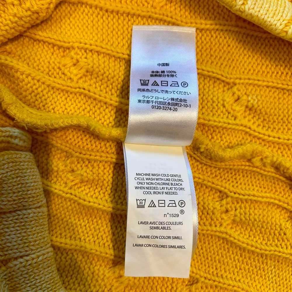 Polo Ralph Lauren Cable Knit Polo Shirt L Yellow … - image 10