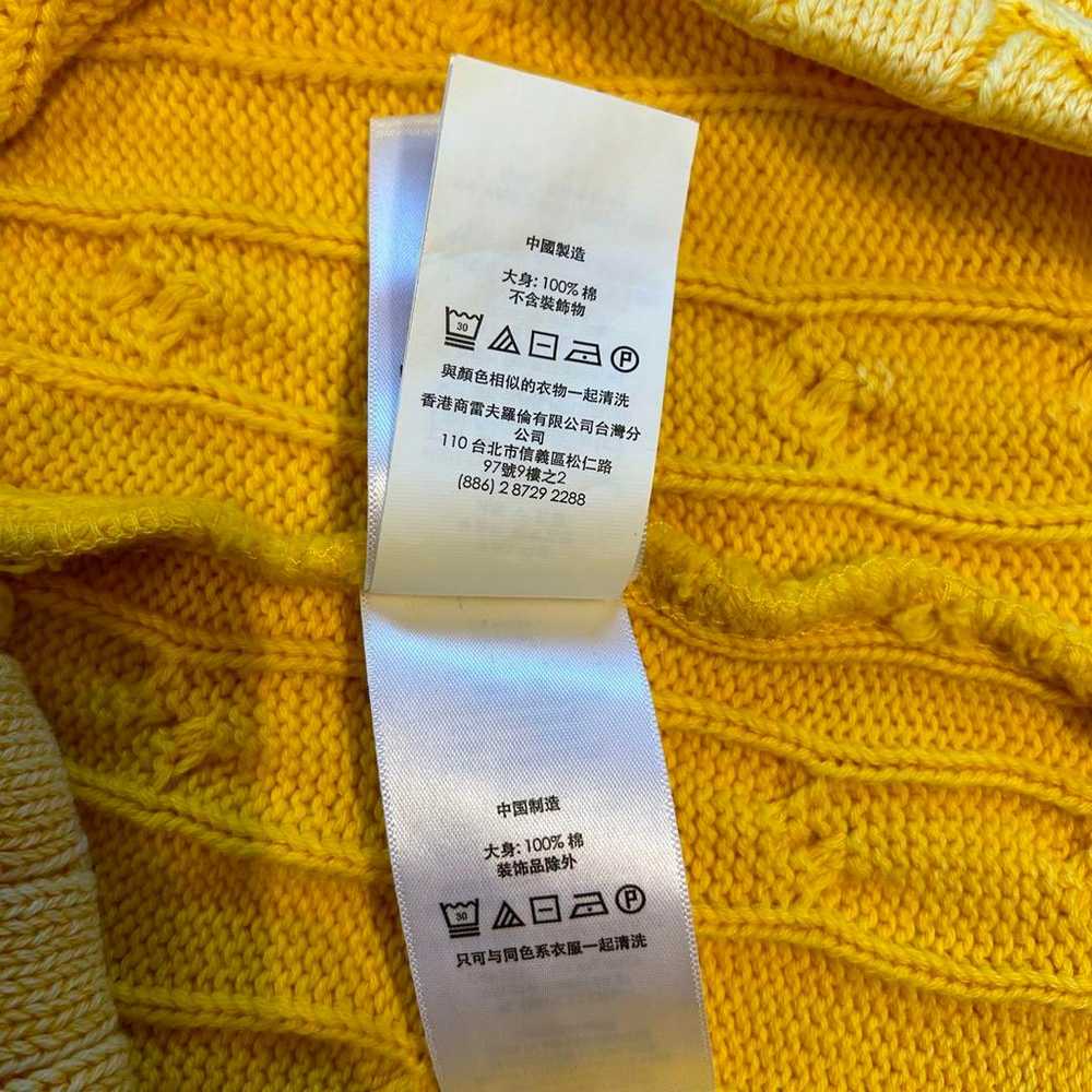 Polo Ralph Lauren Cable Knit Polo Shirt L Yellow … - image 11