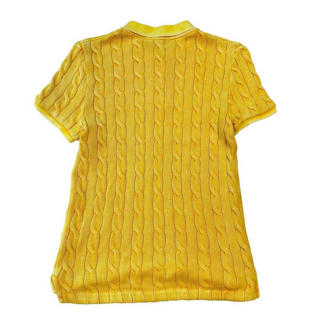 Polo Ralph Lauren Cable Knit Polo Shirt L Yellow … - image 2