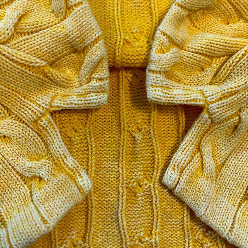 Polo Ralph Lauren Cable Knit Polo Shirt L Yellow … - image 5