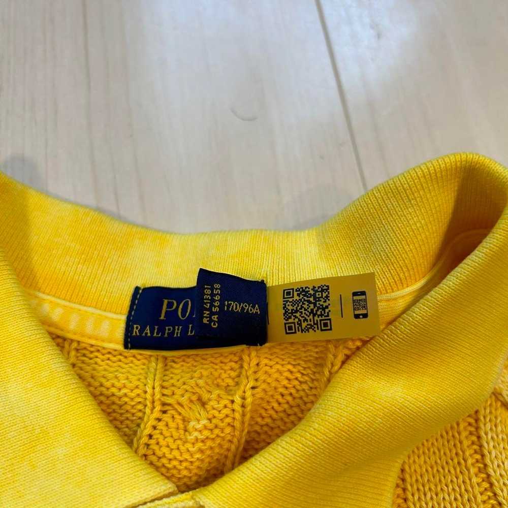 Polo Ralph Lauren Cable Knit Polo Shirt L Yellow … - image 7