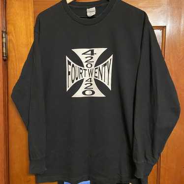 Vintage Bay Club 90s Rasta hot Weed 420 Crewneck Sweatshirt Rap Pass The Spliff XL