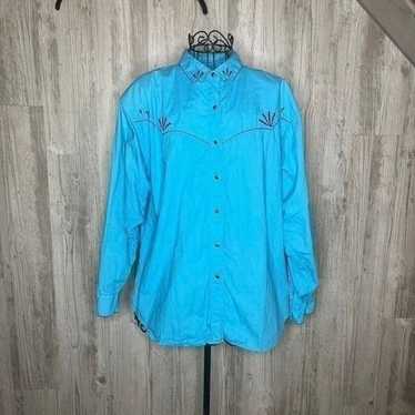 Vintage Wrangler Western pearl snap XL - image 1