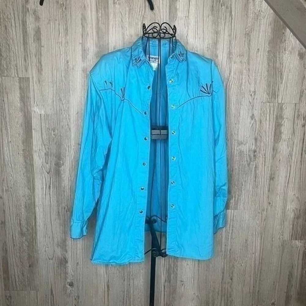 Vintage Wrangler Western pearl snap XL - image 2