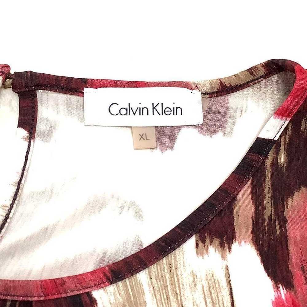 R006【Calvin Klein】Sleeveless Blouse Tank Top Red … - image 12