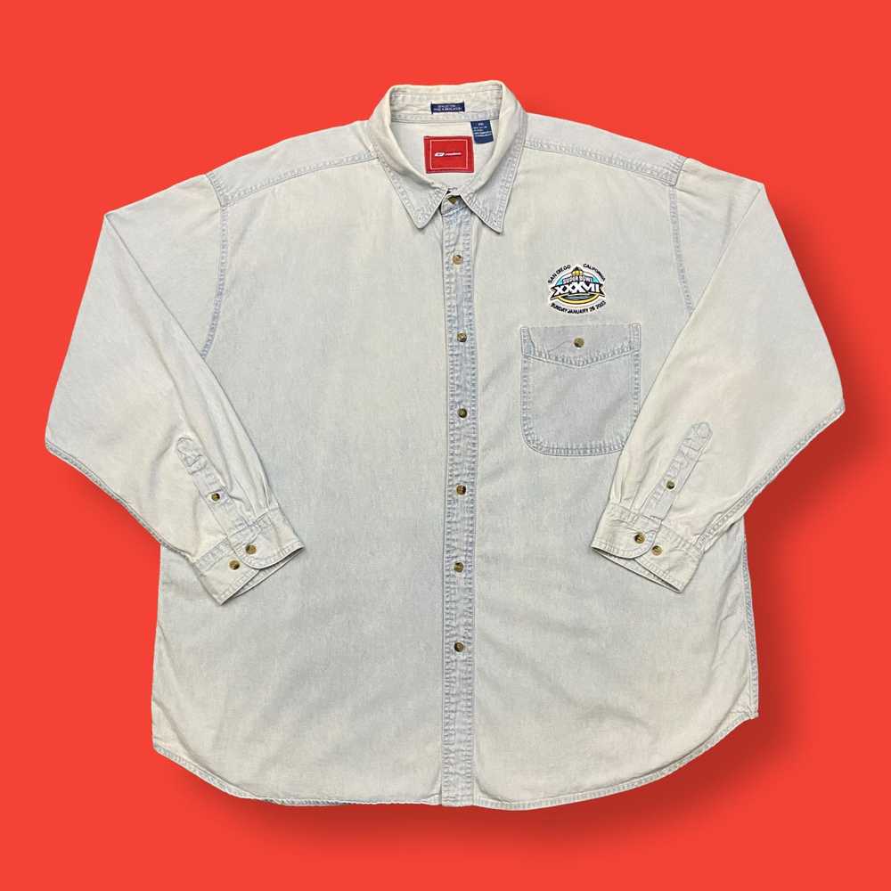 NFL × Reebok × Vintage Vintage Denim Shirt Super … - image 1