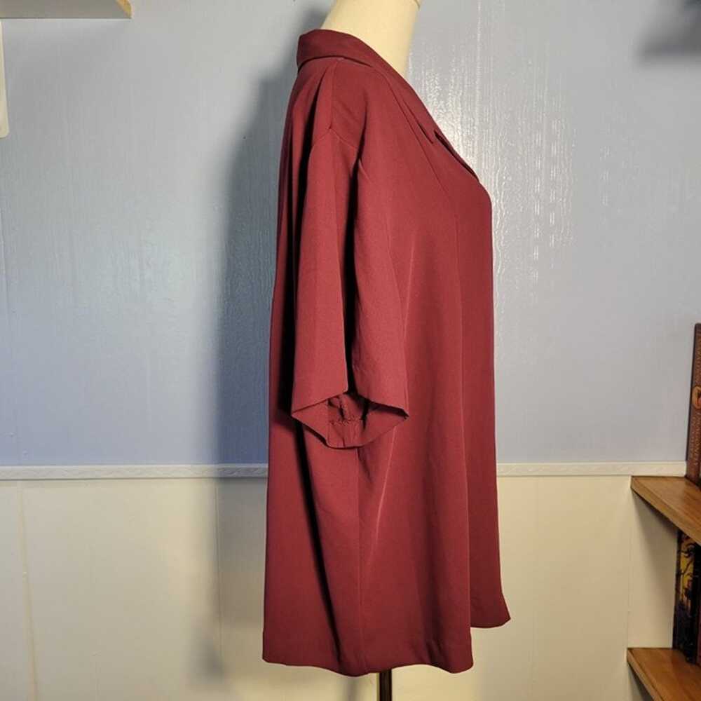 Vintage Laura Scott 24W Burgundy Maroon Collared … - image 4