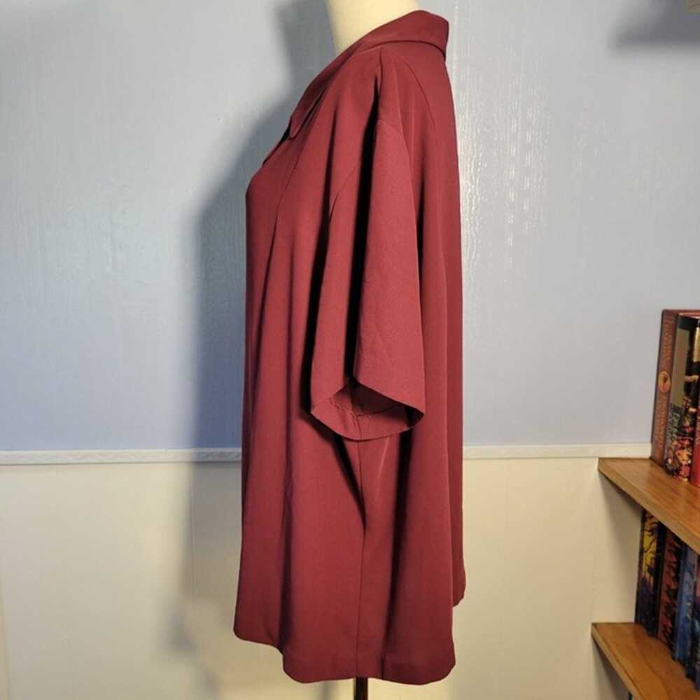 Vintage Laura Scott 24W Burgundy Maroon Collared … - image 6