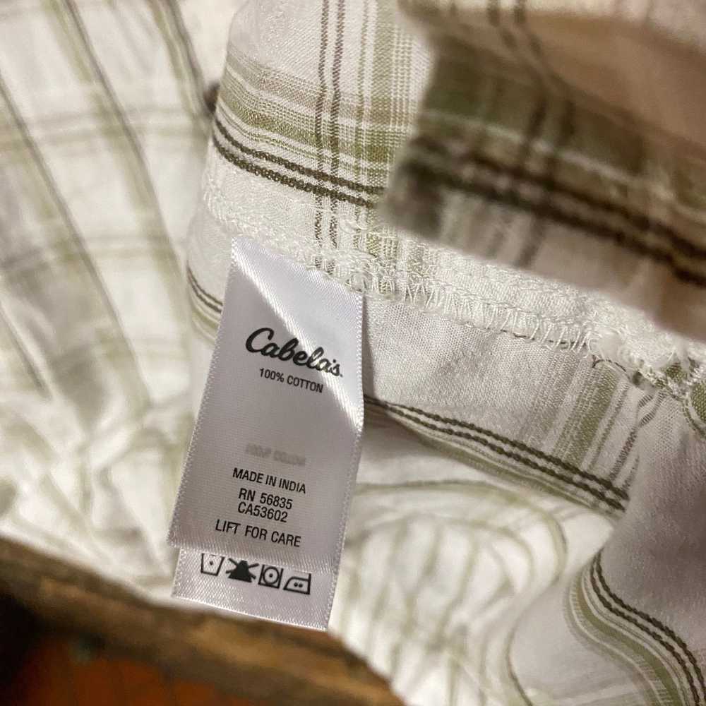 Cabelas Cabela's White brown Plaid Short Sleeve B… - image 4