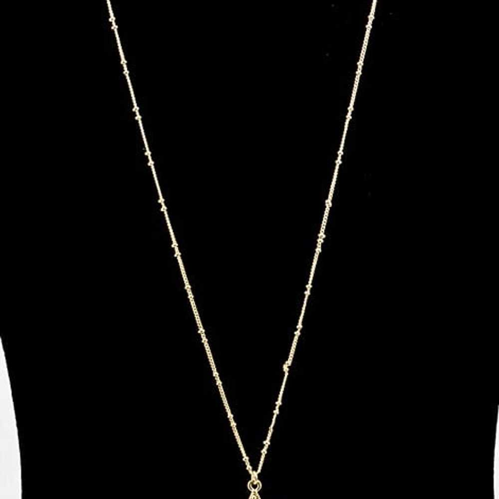 Necklace Vintage 80's CLM Gold Jeweled Pretty Sta… - image 2