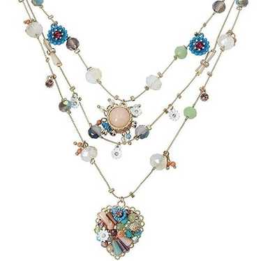 Betsey Johnson Woven Heart Layered Necklace - image 1