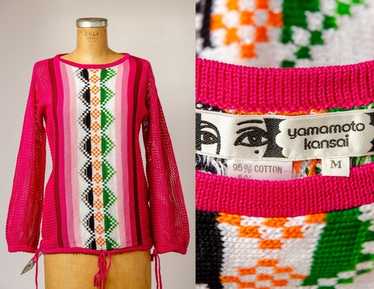 トップス old KANSAI YAMAMOTO switch collar knit Kansai Yamamoto sweater KBS amazing pattern. – Vintage Le Monde