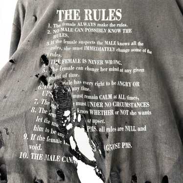 Humor × Vintage 90’s THRASHED “THE RULES” T-Shirt - image 1