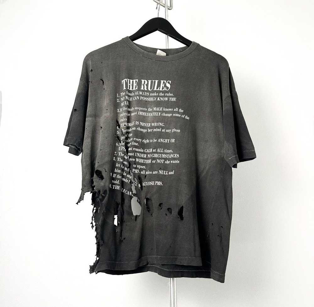 Humor × Vintage 90’s THRASHED “THE RULES” T-Shirt - image 3